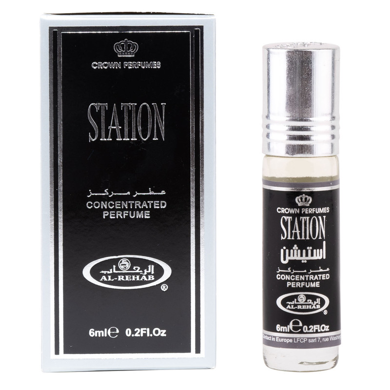 عطر جیبی مردانه رحاب مدل STATION حجم 6 میلی‌لیتر