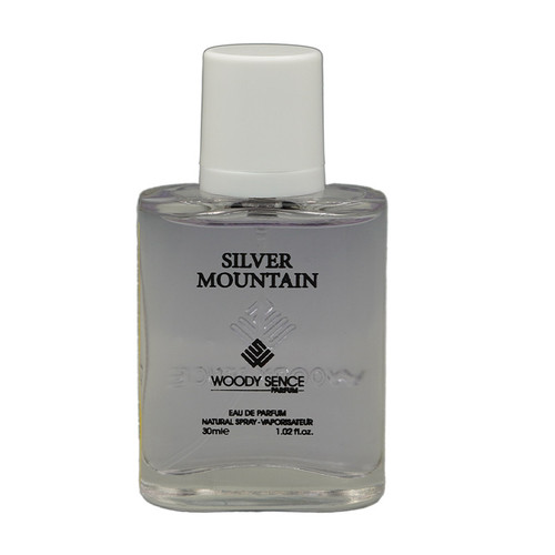 عطر جیبی مردانه وودی سنس مدل silver montian با رایحه خنک حجم 30 میلیلیتر